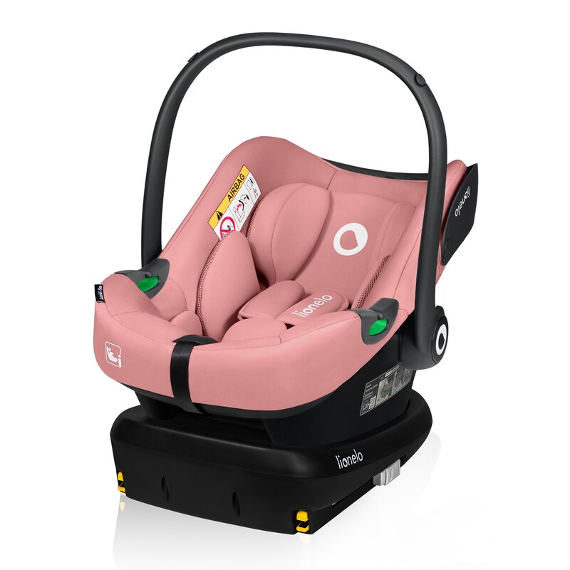 Scoica auto, Lionelo, i-Size Astrid, 0-13 Kg, 40-87 cm, Cu maner si capotina reglabile, Cu protectie laterala avansata, Salteluta confortabila, Testat ADAC, Conform cu standardul european de securitate R129, Roz