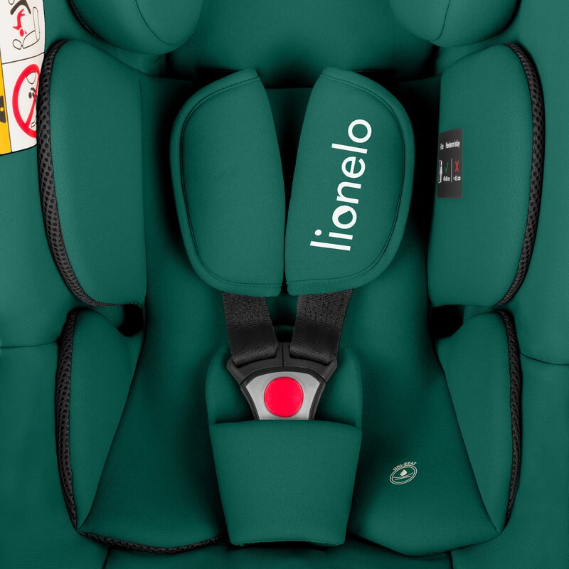 Scoica auto, Lionelo, i-Size Astrid, 0-13 Kg, 40-87 cm, Cu maner si capotina reglabile, Cu protectie laterala avansata, Salteluta confortabila, Testat ADAC, Conform cu standardul european de securitate R129, Verde