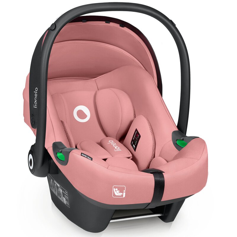 Scoica auto, Lionelo, i-Size Astrid, 0-13 Kg, 40-87 cm, Cu maner si capotina reglabile, Cu protectie laterala avansata, Salteluta confortabila, Testat ADAC, Conform cu standardul european de securitate R129, Roz