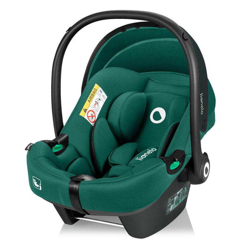 Scoica auto, Lionelo, i-Size Astrid, 0-13 Kg, 40-87 cm, Cu maner si capotina reglabile, Cu protectie laterala avansata, Salteluta confortabila, Testat ADAC, Conform cu standardul european de securitate R129, Verde