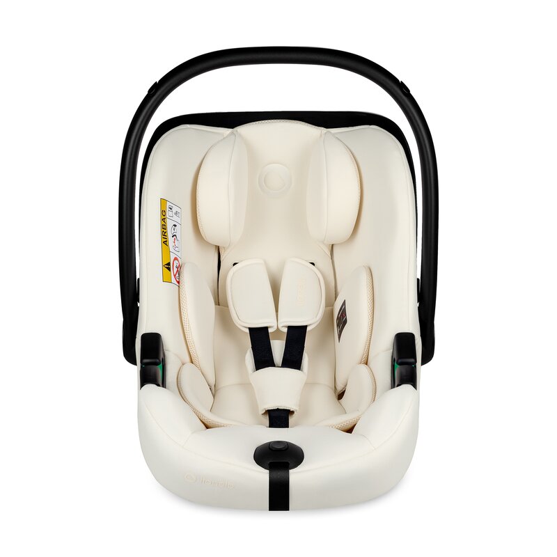 Scoica auto, Lionelo, i-Size Astrid, 0-13 Kg, 40-87 cm, Cu maner si capotina reglabile, Cu protectie laterala avansata, Salteluta confortabila, Testat ADAC, Conform cu standardul european de securitate R129, Crem