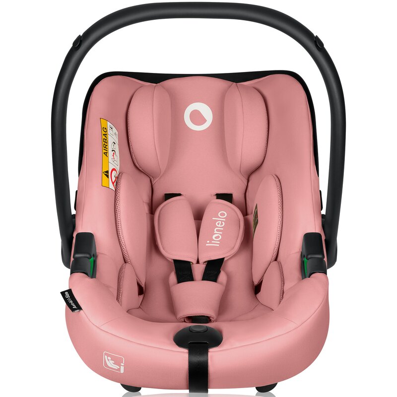 Scoica auto, Lionelo, i-Size Astrid, 0-13 Kg, 40-87 cm, Cu maner si capotina reglabile, Cu protectie laterala avansata, Salteluta confortabila, Testat ADAC, Conform cu standardul european de securitate R129, Roz