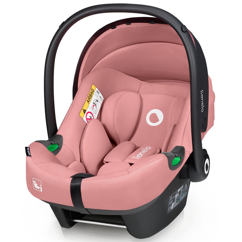 Scoica auto, Lionelo, i-Size Astrid, 0-13 Kg, 40-87 cm, Cu maner si capotina reglabile, Cu protectie laterala avansata, Salteluta confortabila, Testat ADAC, Conform cu standardul european de securitate R129, Roz