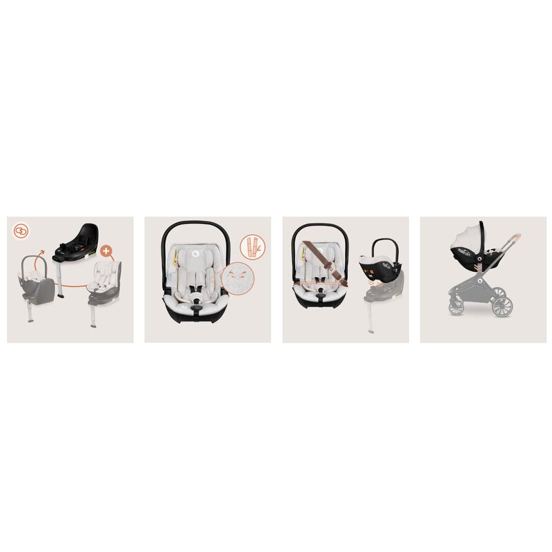 Scoica auto, Lionelo, Moxie, i-Size, 40-87 cm, Tetiera reglabila, intarita cu spuma de memorie, Carcasa ventilata, Din bambus, Protectie avansata, Conform cu R129, Bej