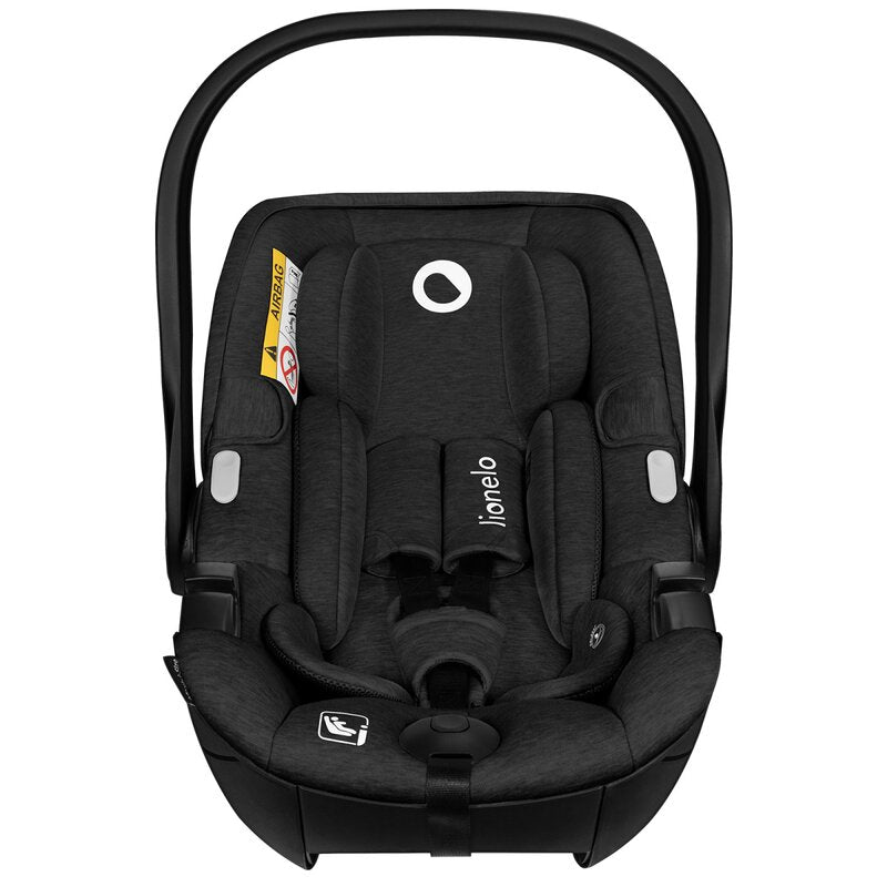 Scoica auto, Lionelo, Moxie, i-Size, 40-87 cm, Tetiera reglabila, intarita cu spuma de memorie, Carcasa ventilata, Din bambus, Protectie avansata, Conform cu R129, Negru