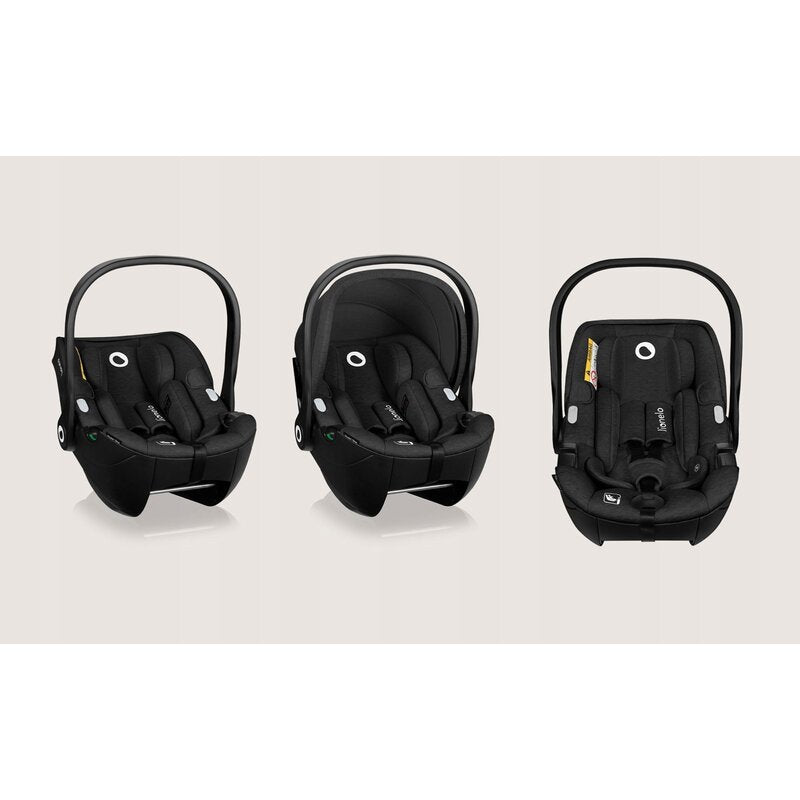 Scoica auto, Lionelo, Moxie, i-Size, 40-87 cm, Tetiera reglabila, intarita cu spuma de memorie, Carcasa ventilata, Din bambus, Protectie avansata, Conform cu R129, Negru