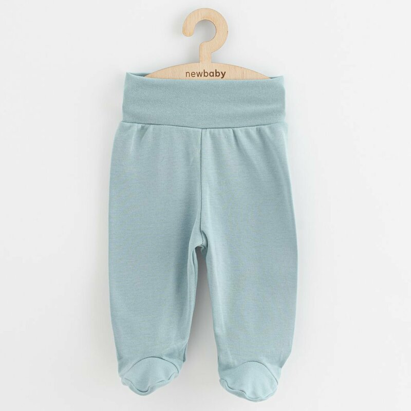 Set 3 piese, New Baby, Classic II, Include 3 perechi de pantalonasi cu botosei, Marime 56, Din bumbac 100%, Blue