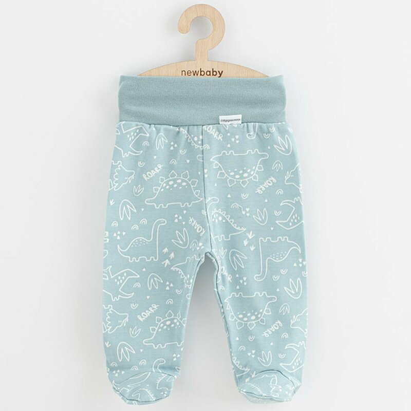 Set 3 piese, New Baby, Classic II, Include 3 perechi de pantalonasi cu botosei, Marime 56, Din bumbac 100%, Blue