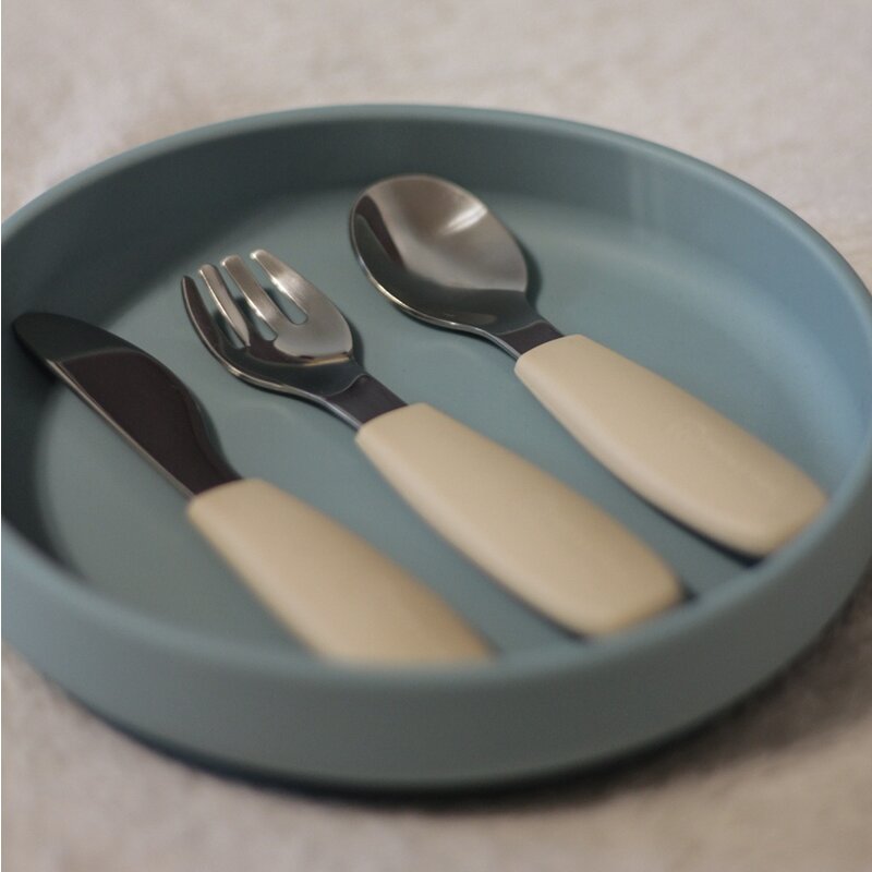 Set complet tacamuri, Petite&Mars, Take&Match, Din silicon si otel inoxidabil, Fara BPA, 12 luni+, Ocru