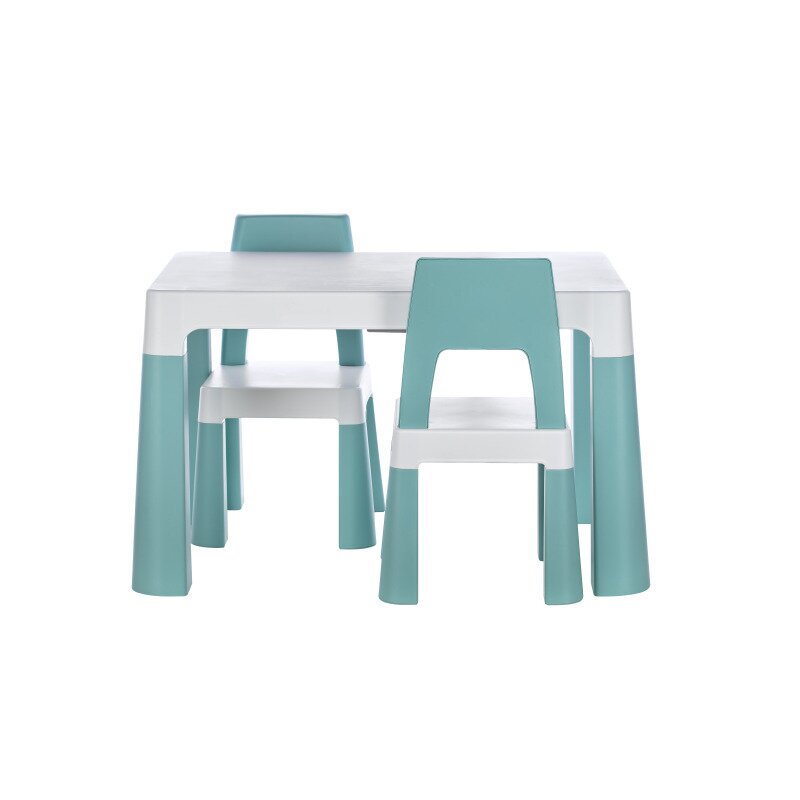 Set masuta si doua scaune, FreeON, Neo, Pentru copii, Cu doua sertare, Cu masa reglabila la doua inaltimi, Conform cu standardele europene de securitate EN71-1;2018, EN71-2:2020, EN71-3:2021, Verde