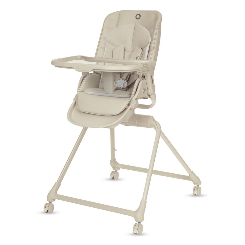 Set multifunctional cu patut, sezlong si scaun de masa, Lionelo, Maddie, Functie 360, Pliere rapida, Roti incluse, Reglaj pentru sezut si suportul de picioare, Husa detasabila, lavabila, 0-36 luni, Pana la 15 kg, Bej
