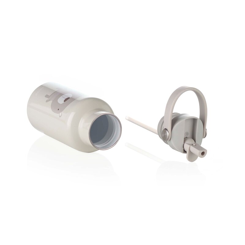 Sticla termos lichide, Jane, Din otel inoxidabil, Cu mentinere de temperatura de pana la 12 ore, 500 ml, Bpa Free, Conform cu EN 1186:2022EN 12546-1:2000UNE EN 14372:2005, Sand