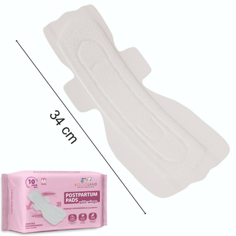 Tampoane absorbante postnatale, Bocioland, Ultra moi, 6 straturi, M, 10 buc