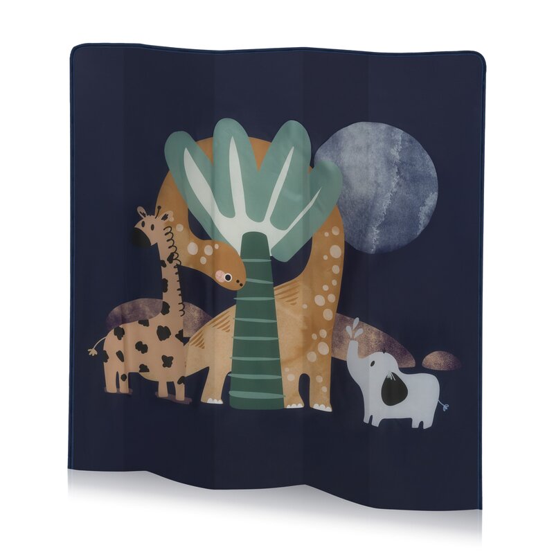 Tarc de joaca copii, Lionelo, Bonnie, Pana la 15 kg, 100 x 100 cm, Pliere compacta, Include geanta de transport, Din plasa, Cu intrare laterala cu fermoar, Cu roti, Cu salteluta din spuma, Conform cu EN12227, Albastru