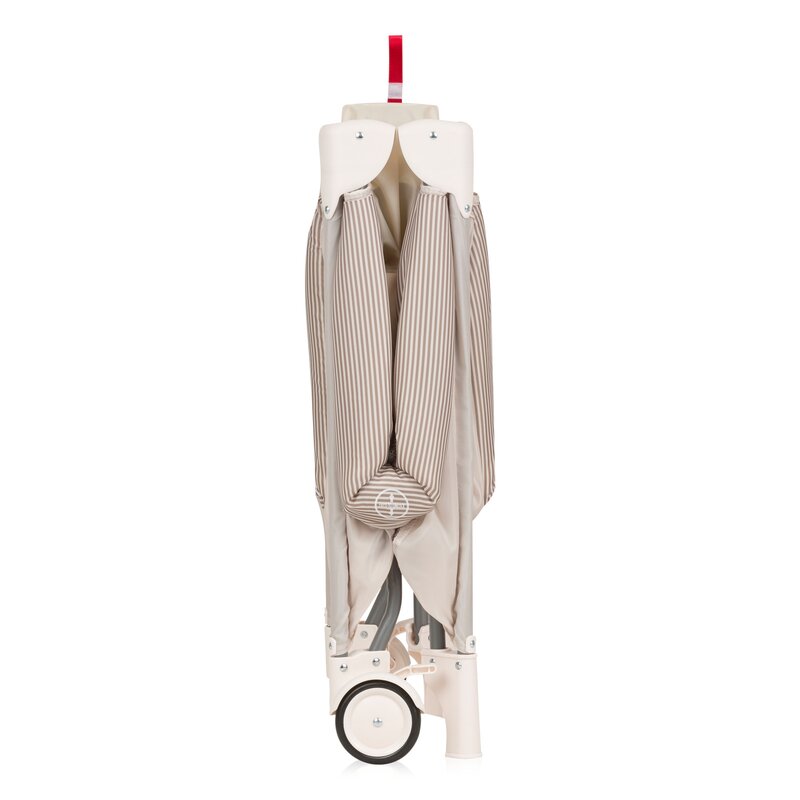 Tarc de joaca copii, Lionelo, Bonnie, Pana la 15 kg, 100 x 100 cm, Pliere compacta, Include geanta de transport, Din plasa, Cu intrare laterala cu fermoar, Cu roti, Cu salteluta din spuma, Conform cu EN12227, Bej