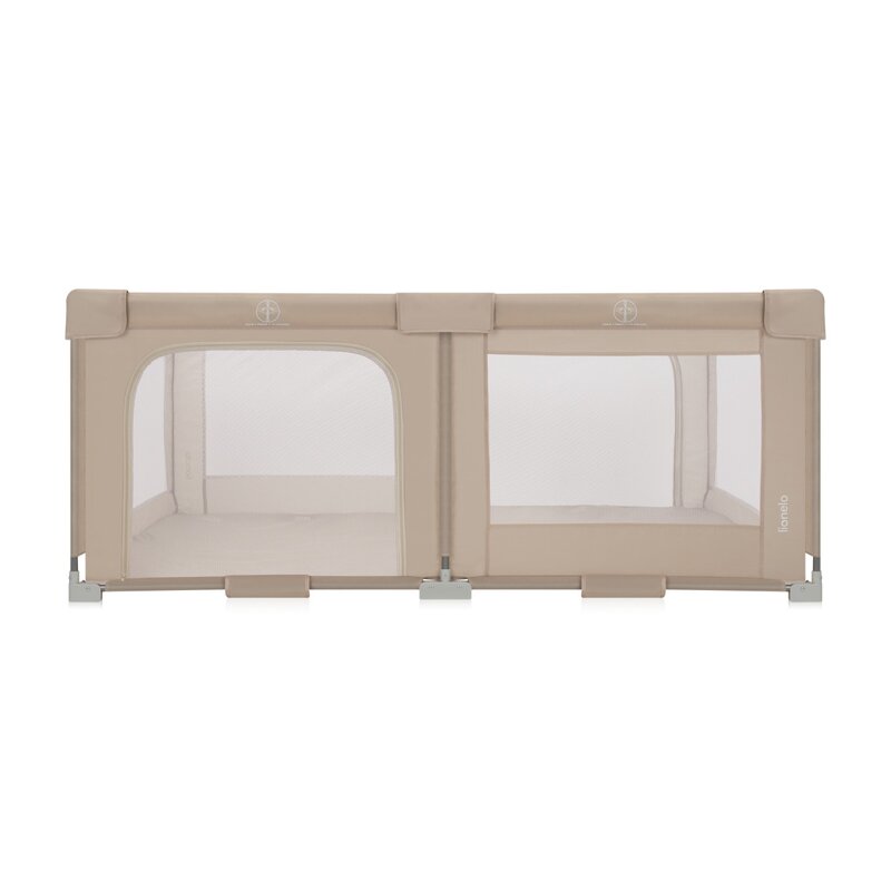 Tarc de joaca copii, Lionelo, Florence Easy Fold, 150 x 180 x 75 cm, Pliere, depliere automata, Include geanta de transport, Din plasa, Cu doua intrari laterale, 0-48 luni, Conform cu EN12227, Bej