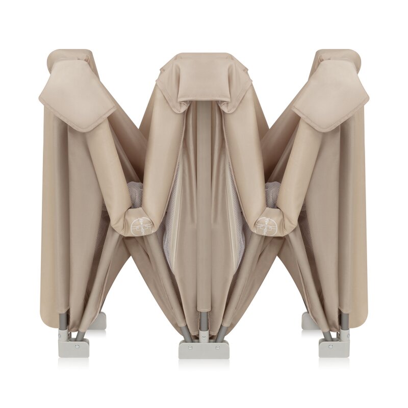 Tarc de joaca copii, Lionelo, Florence Easy Fold, 150 x 180 x 75 cm, Pliere, depliere automata, Include geanta de transport, Din plasa, Cu doua intrari laterale, 0-48 luni, Conform cu EN12227, Bej