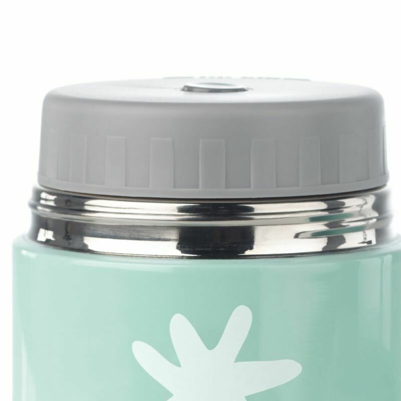 Termos mancare solida bebelusi, Jane, Din otel inoxidabil, 550 ml, Fara BPA, Cu gentuta din izopren, Mint