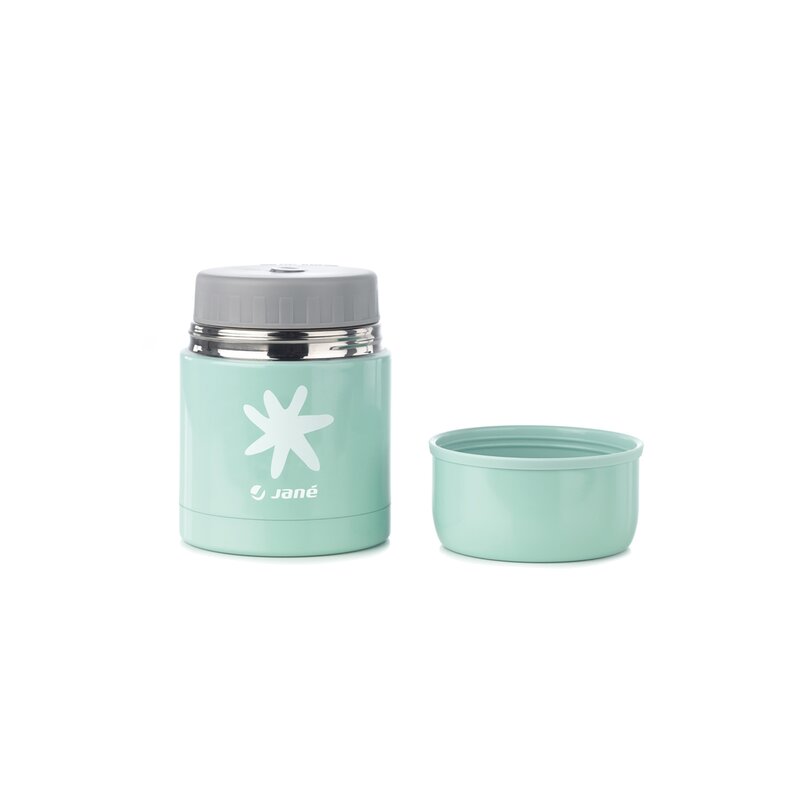 Termos mancare solida bebelusi, Jane, Din otel inoxidabil, 550 ml, Fara BPA, Cu gentuta din izopren, Mint