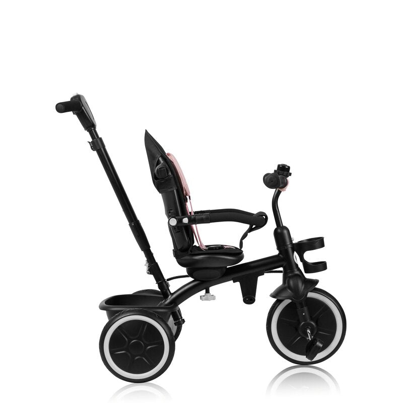 Tricicleta copii, Lionelo, Berry, 2 in 1, Multifunctionala, Suport picioare, Control al directiei, Scaun reversibil, Rotire 360 grade, Functie de roata libera, Utilizare pana la 5 ani, Constructie din otel, Conform cu standardul EN71, Roz