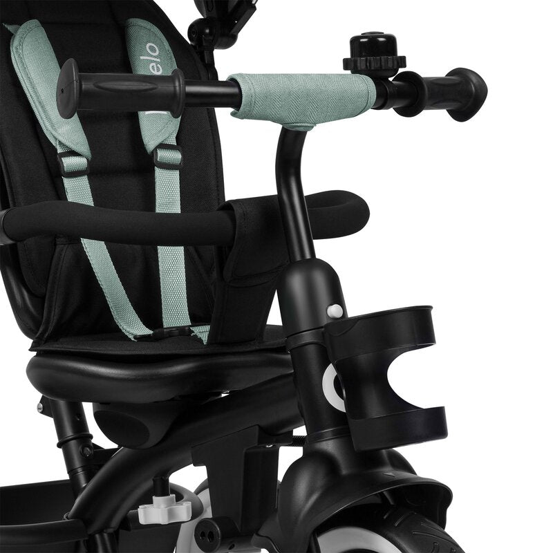 Tricicleta copii, Lionelo, Berry, 2 in 1, Multifunctionala, Suport picioare, Control al directiei, Scaun reversibil, Rotire 360 grade, Functie de roata libera, Utilizare pana la 5 ani, Constructie din otel, Conform cu standardul EN71, Verde