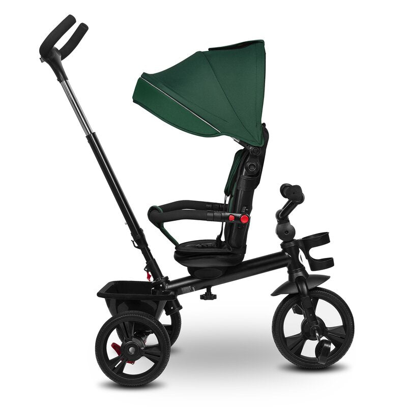 Tricicleta copii, Lionelo, Haari, Ultrapliabila, Multifunctionala, Suport picioare, Control al directiei, Scaun reversibil, Rotire 360 grade, Conform cu standardul european de securitate EN71, Verde
