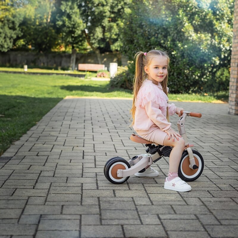 Tricicleta, Petite&Mars, Turbo, Editie limitata, 5 in 1, Multifunctionala, Vehicul de impins, Bicicleta cu/fara pedale, Cu maner de ghidaj, Detasabil, Roti din cauciuc, Pana la 25 kg, 1.5-5 ani, Dino Park
