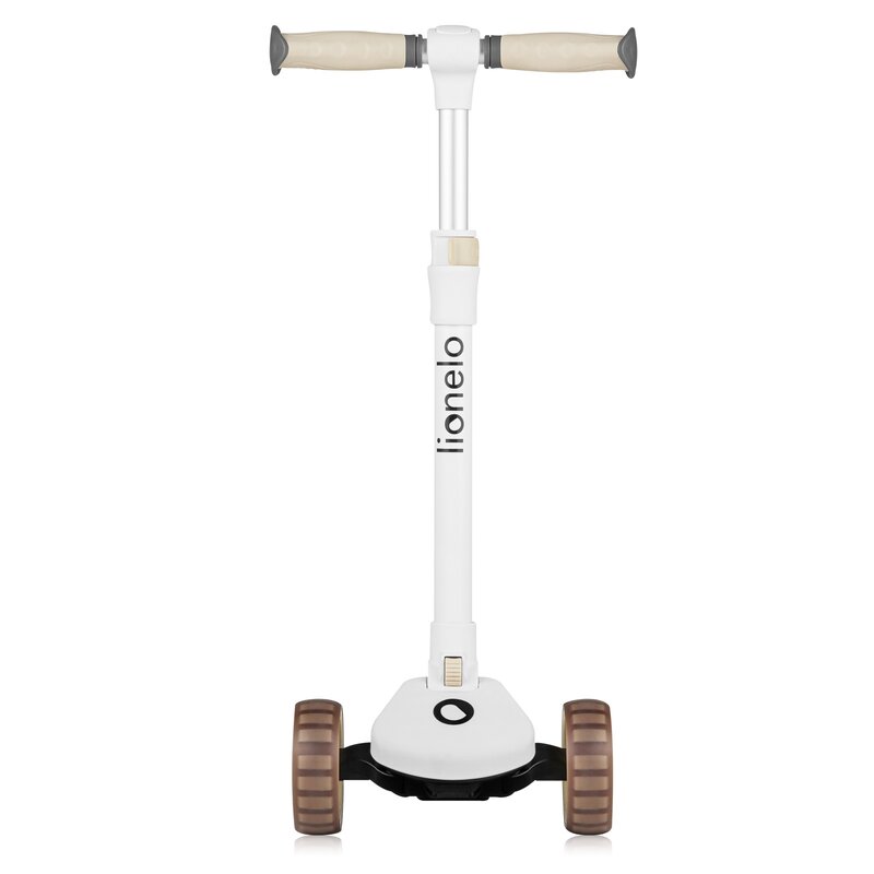 Trotineta, Lionelo, Franky, Multifunctionala, Pliabila, Pana la 50 kg, Bicicleta cu 3 roti si trotineta de echilibru, Ghidon reglabil, Sezut detasabil, Roti cu LED, Conform cu EN71, EN62115, 12 luni+, Bej