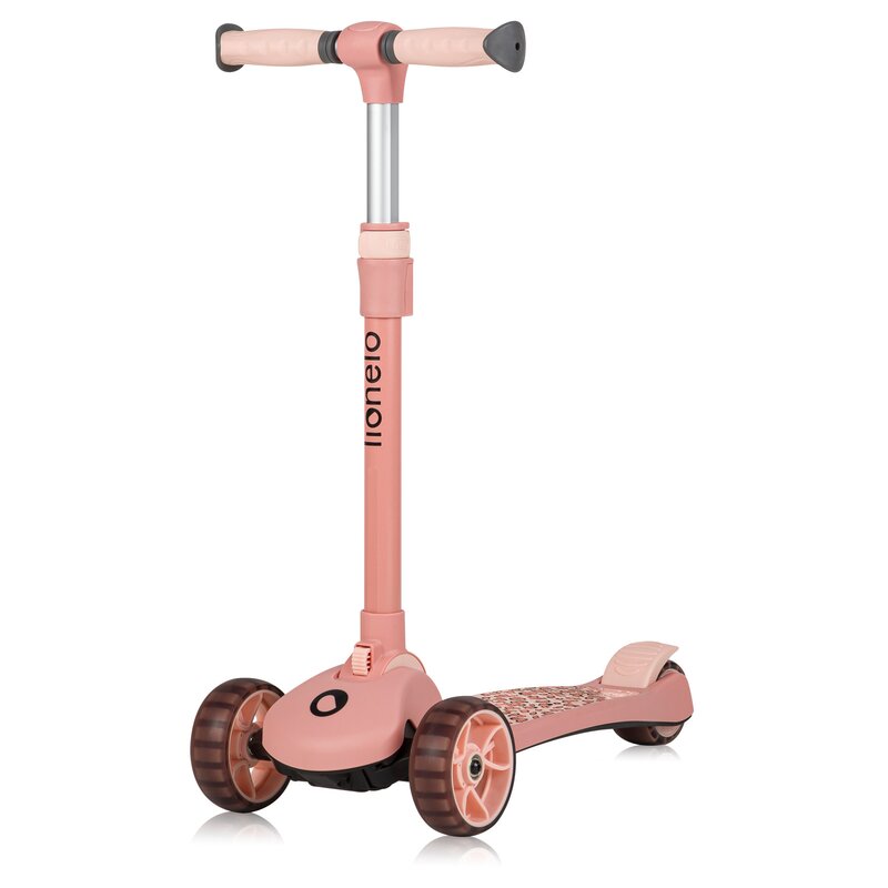 Trotineta, Lionelo, Franky, Multifunctionala, Pliabila, Pana la 50 kg, Bicicleta cu 3 roti si trotineta de echilibru, Ghidon reglabil, Sezut detasabil, Roti cu LED, Conform cu EN71, EN62115, 12 luni+, Roz