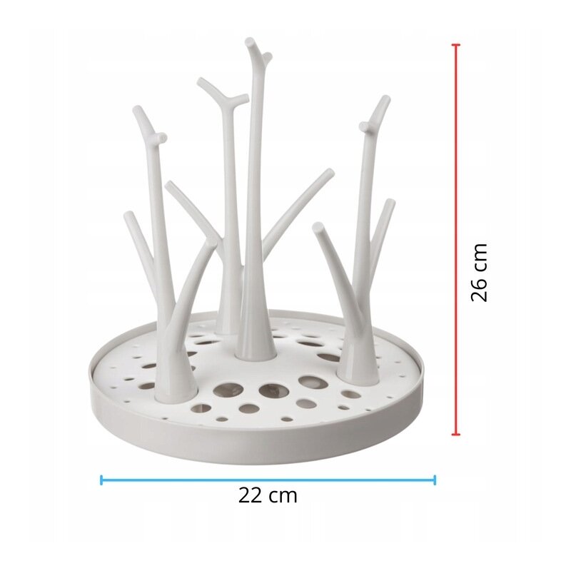 Uscator, Bocioland, Pentru biberoane, Cu design flexibil, Fara BPA, Pentru 8 recipiente, 22x26 cm, White