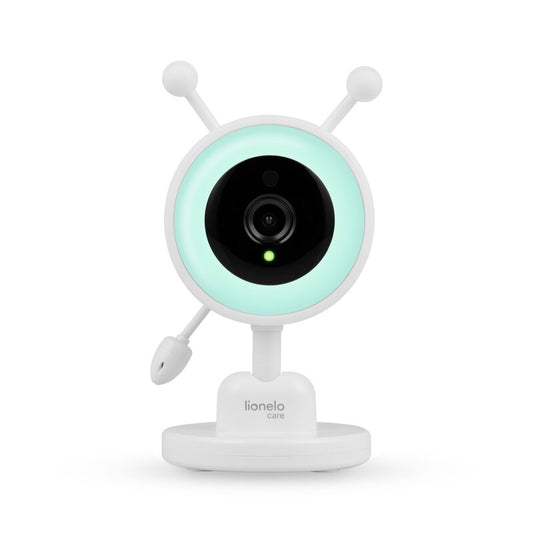 Video monitor, Lionelo, Babyline 3.4, Ecran LCD de 3.5 inch, Raza de actiune pana la 300 m, Conectare 4 camere, Autonomie 8 h, Lampa RGB incorporata, Cantece de leagan, Zoom 4X, Mod nocturn, Alb